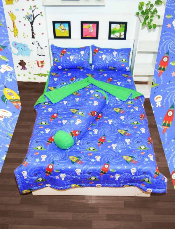 Ga giường cho bé trai SpaceX xanh dương