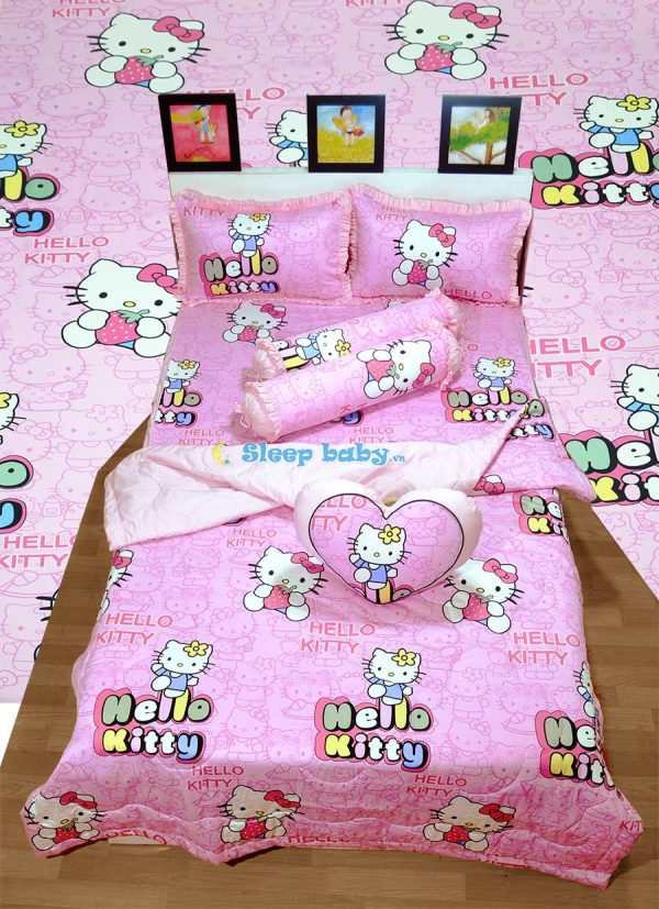 Sản phẩm Chăn ga gối bé gái hello kitty hồng