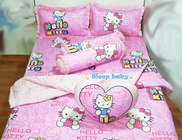 Ưu điểm của bộ chăn ga gối bé gái hello kitty hồng