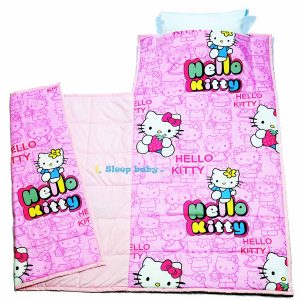 Nệm liền chăn cho bé đi học Hello Kitty hồng