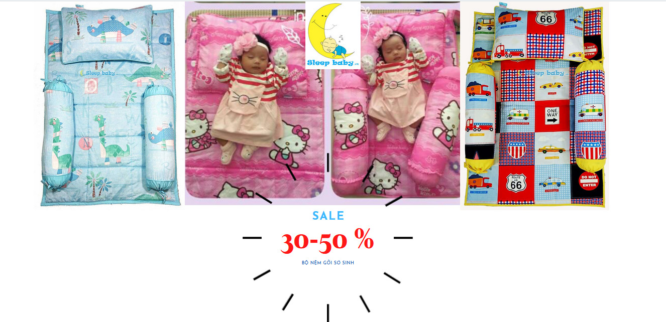 Sale 30-50% Bộ nệm gối sơ sinh