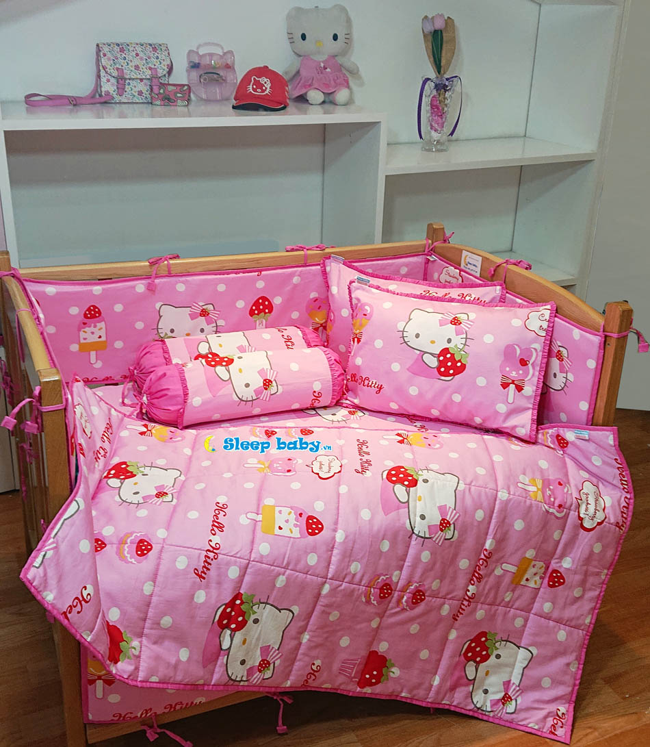 Chăn Ga Gối Hello Kitty hoạ tiết dễ thương